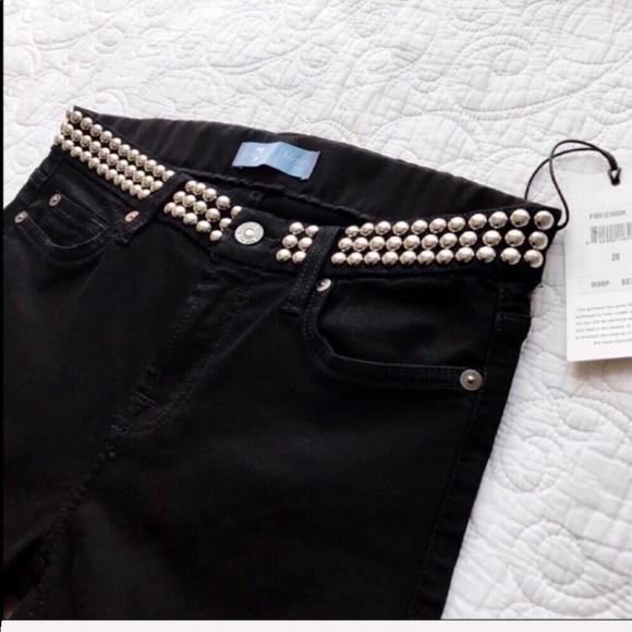 7 For All Mankind Studded Skinny Jeans Size 26 - Picture 7 of 8